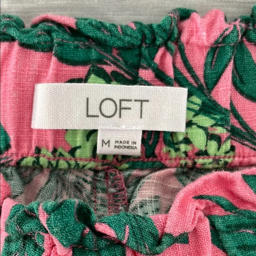 LOFT High Waist Pink Floral Shorts - Picture 2 of 3